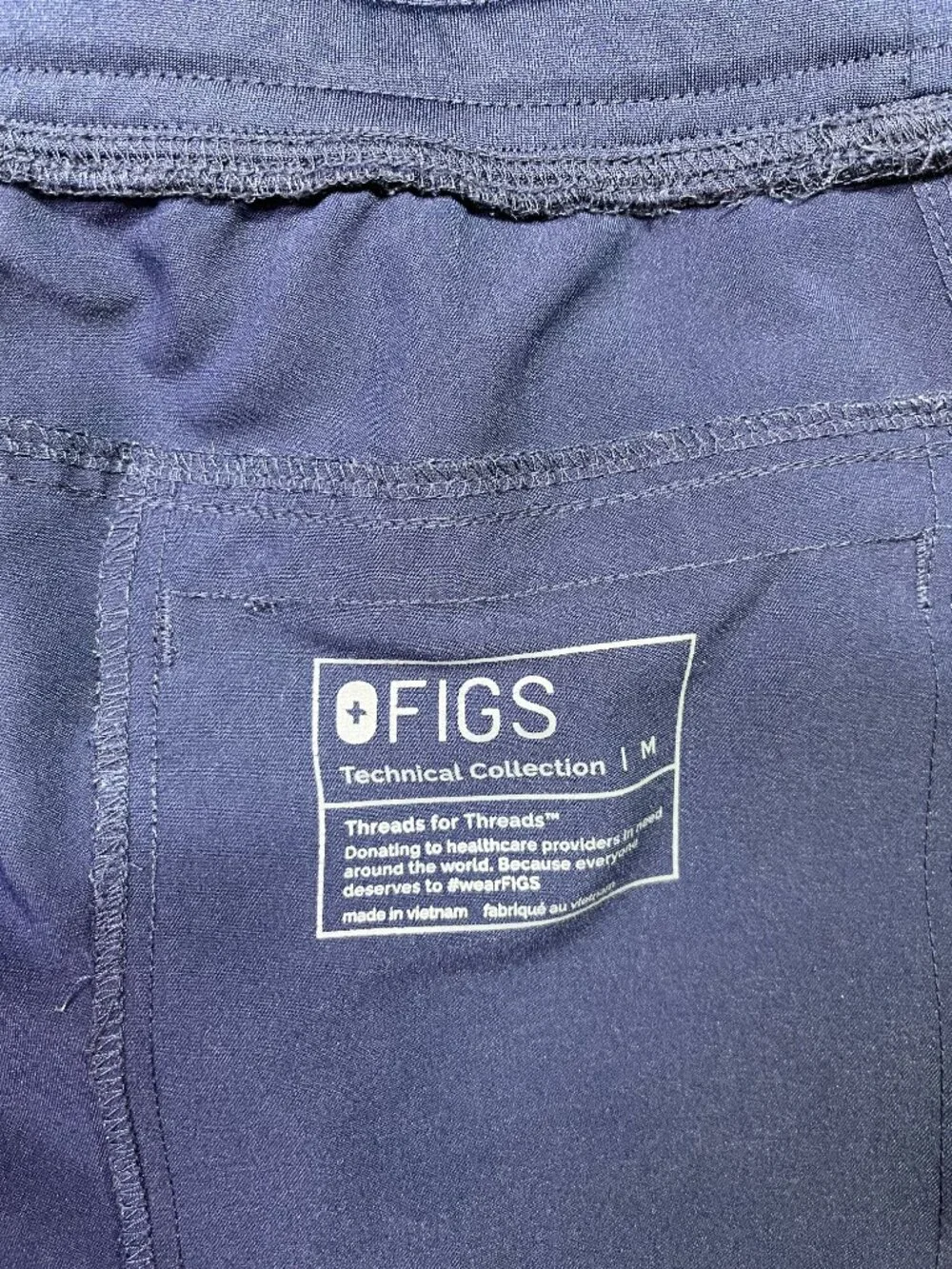 FIGS Men's Size M Navy Blue Axim Cargo Scrub Pants Pull-On